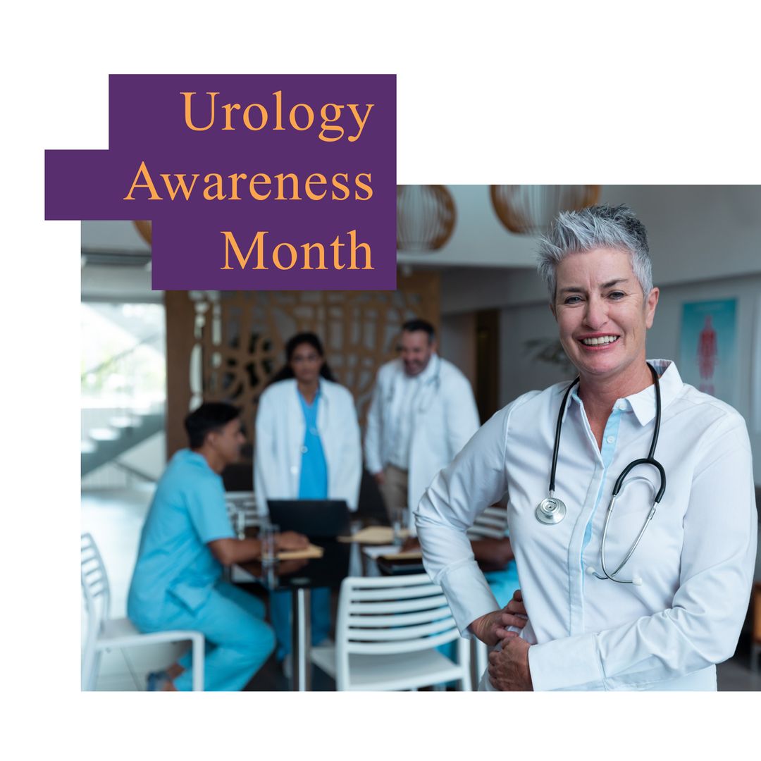 Urology Awareness Month with Smiling Female Doctor and Medical Team - Download Free Stock Templates Pikwizard.com