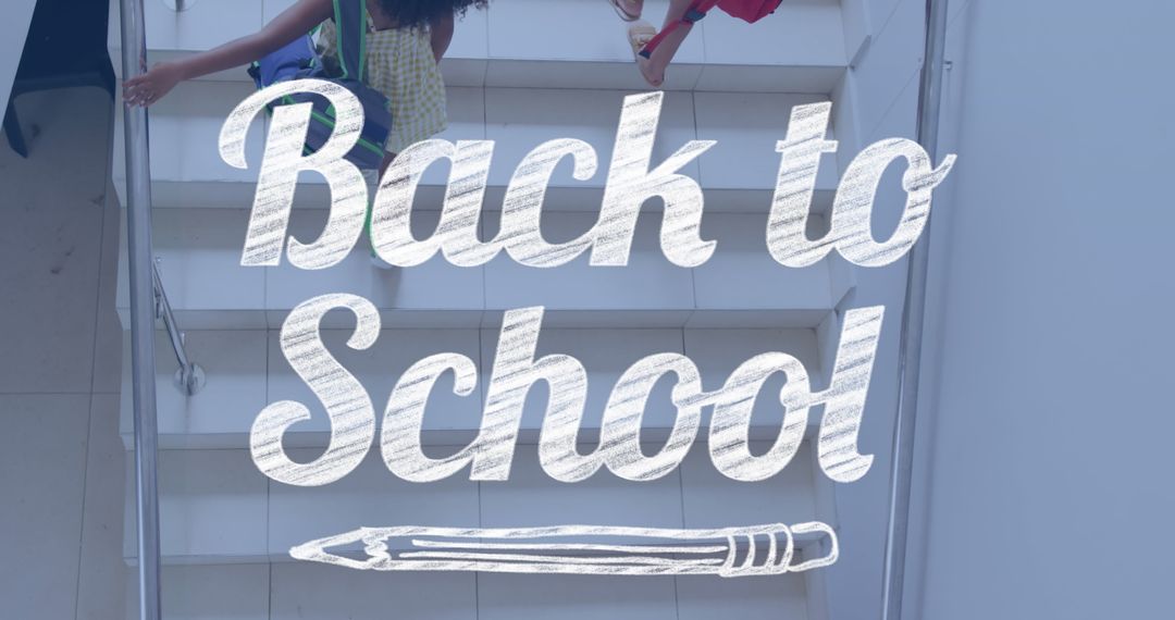 Students Joyfully Returning to School with Back to School Text