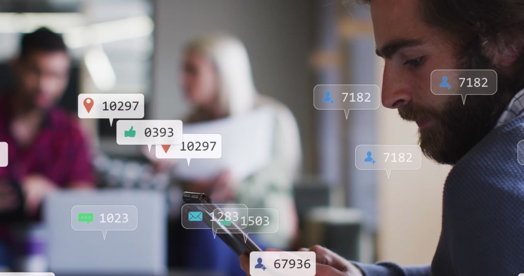 Digital Network Communication in Modern Office Workspace