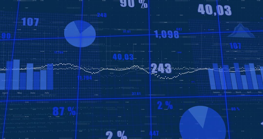 Digital Financial Data Visualization with Graphics Overlay