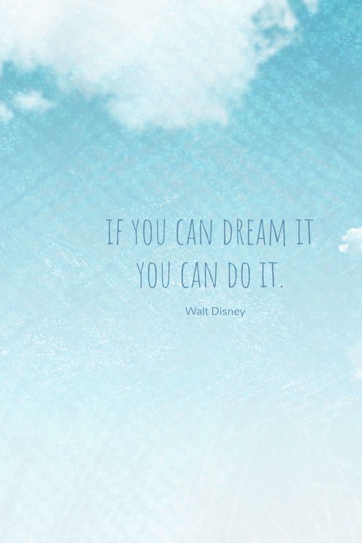 Inspirational Quote from Walt Disney on Serene Sky Background - Download Free Stock Templates Pikwizard.com