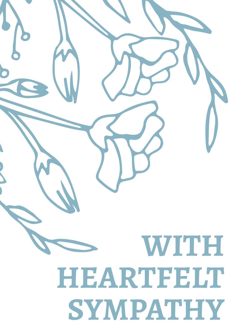 Elegant Sympathy Card Design with Floral Illustration