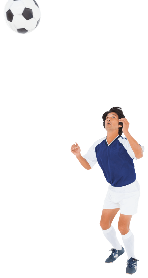 Soccer Player Preparing for a Header Transparent Background