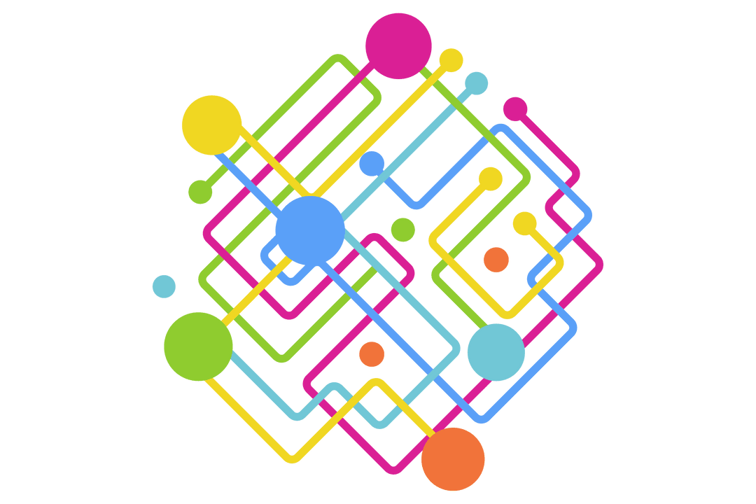 Colorful Geometric Network on Transparent Background