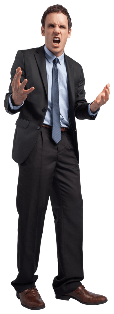 Frustrated Caucasian Businessman Expressing Anger Transparent