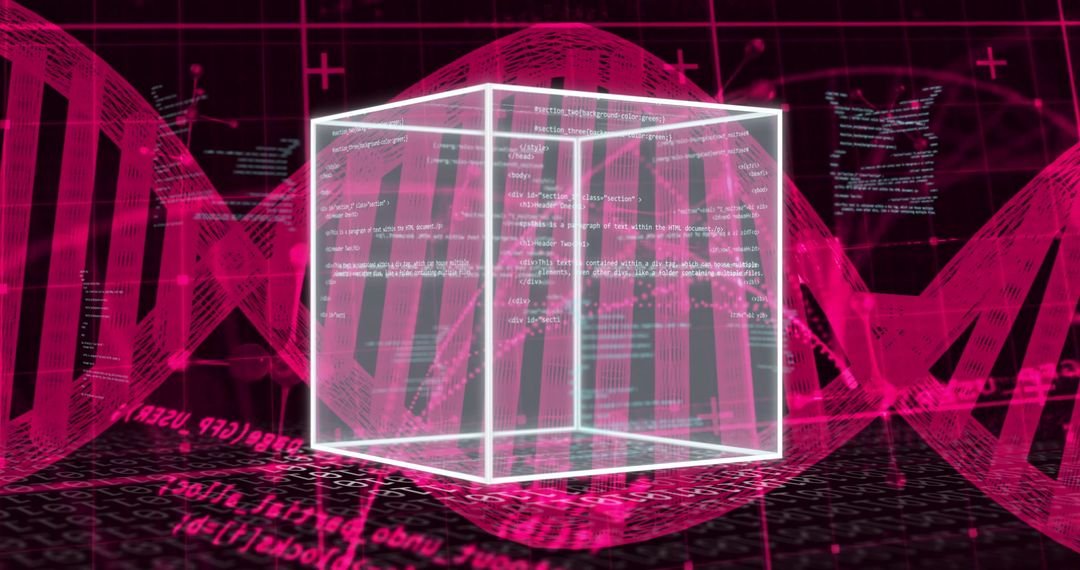 Futuristic DNA Strand with Virtual Data Cube