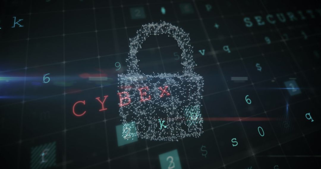 Digital Lock with CYBEX on Cybersecurity Themed Background