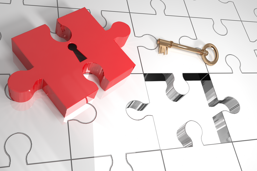 Transparent Puzzle Pieces with Key Symbolizing Solutions - Download Free Stock Images Pikwizard.com