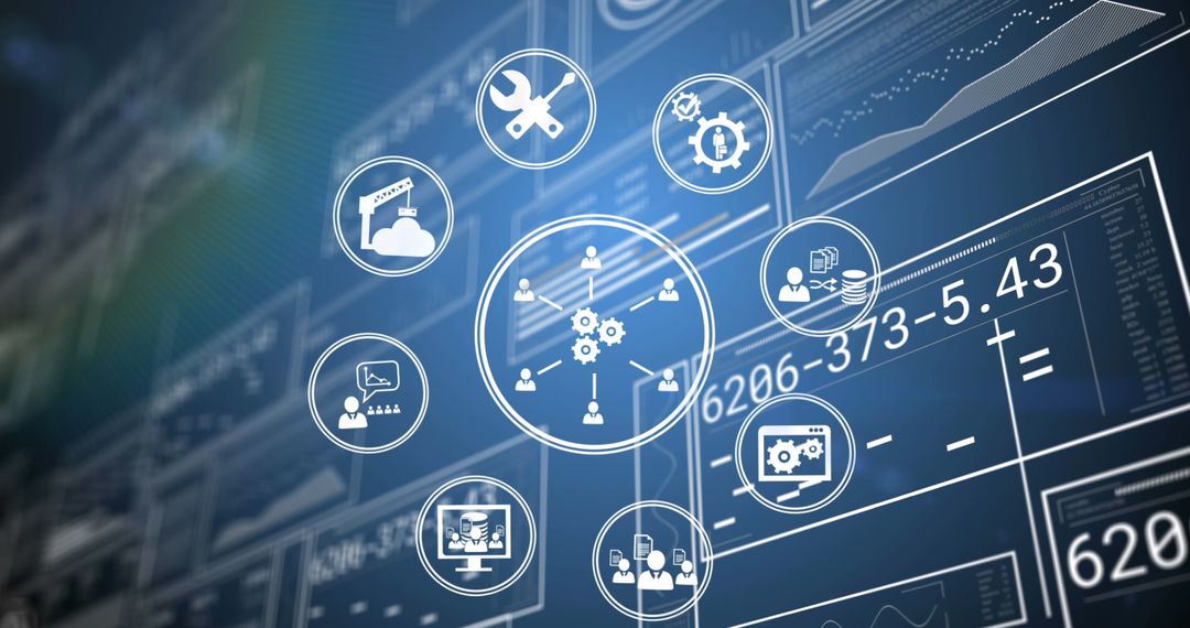 Futuristic Digital Interface Depicting Global Data Processing
