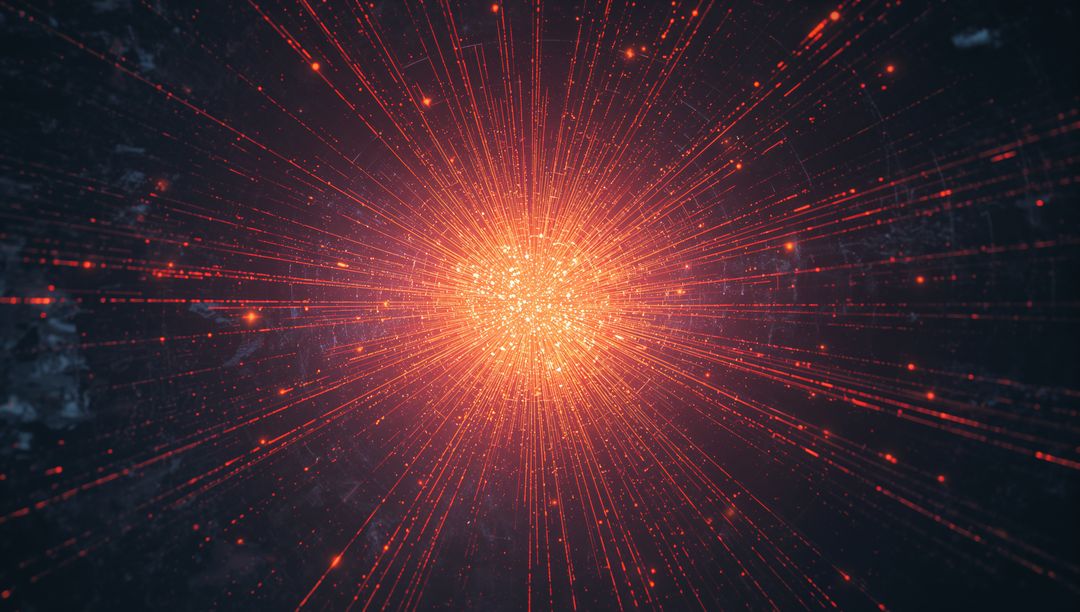 Radiating Light Sphere with Glowing Lines and Particles