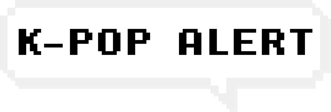 Pixel Art K-POP ALERT Speech Bubble on Transparent Background