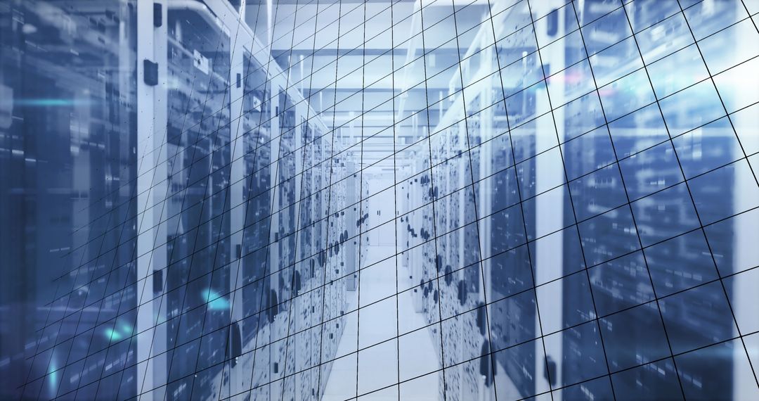 Digital Equation Overlay in Modern Server Room Environment