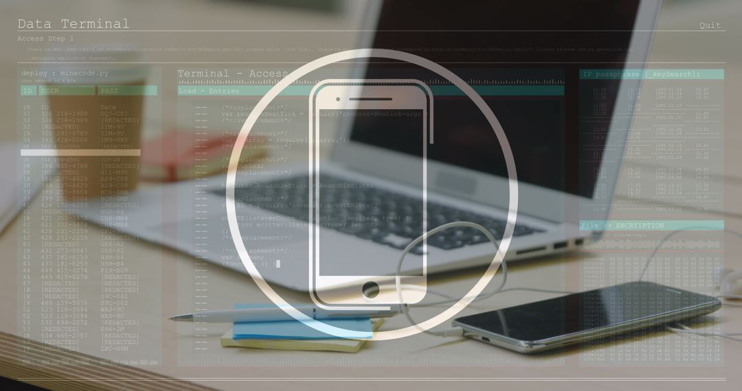 Technology Interface with Laptop and Smartphone Concept