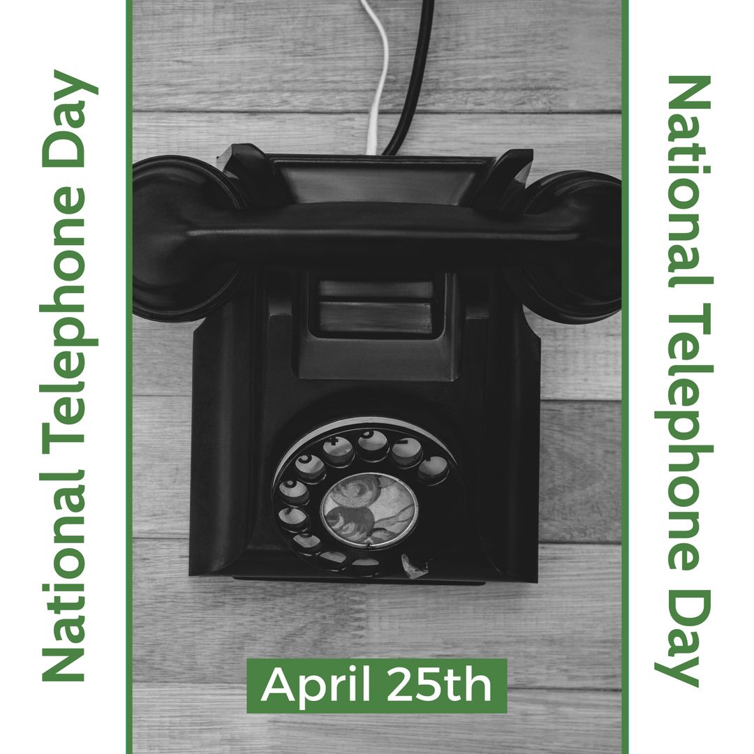 National Telephone Day Celebration with Retro Telephone - Download Free Stock Templates Pikwizard.com