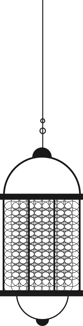 Elegant Pendant Lamp with Lattice Shade Hanging on Transparent Background