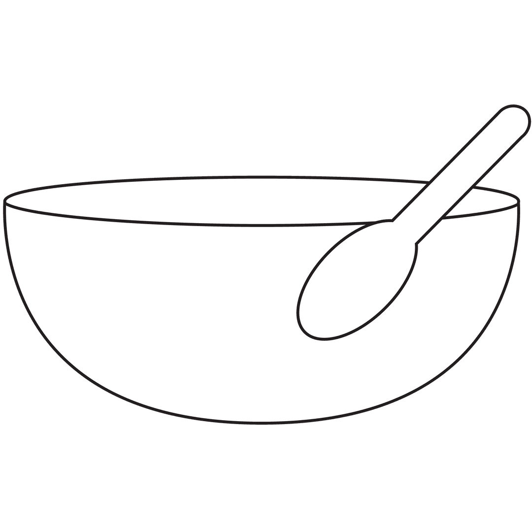 Transparent Bowl with Spoon Digital Illustration Concept PNG