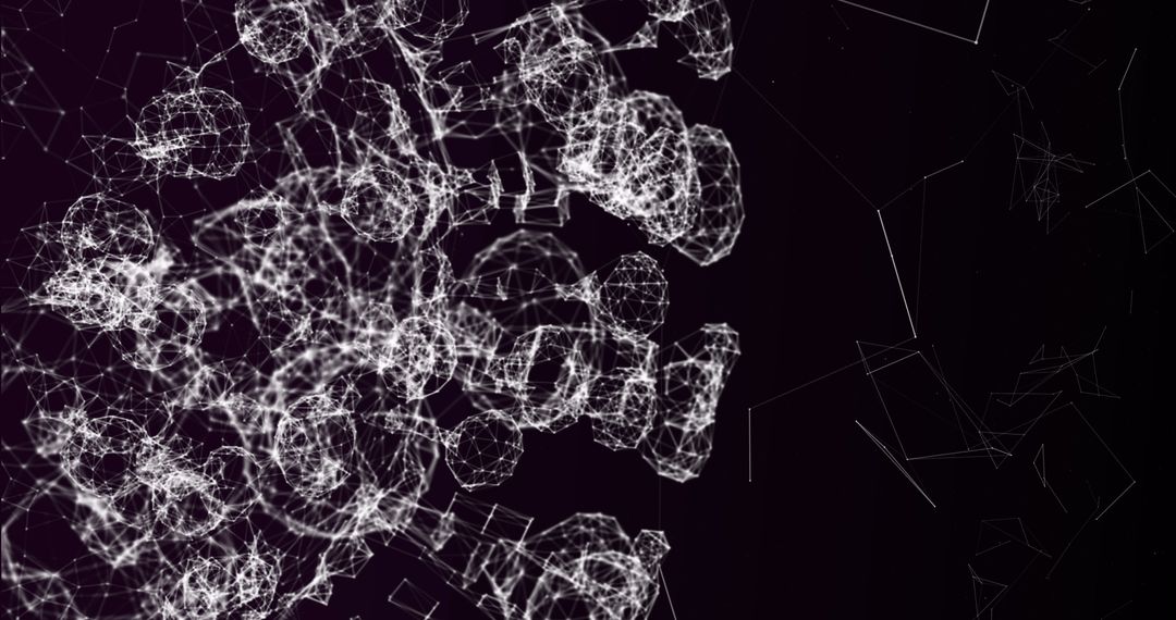 Abstract Digital Network of Glowing White Lines