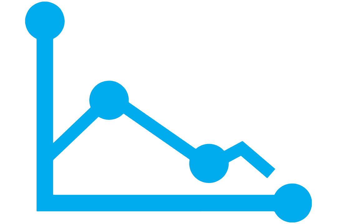 Sleek Transparent Blue Line Graph Vector Symbol