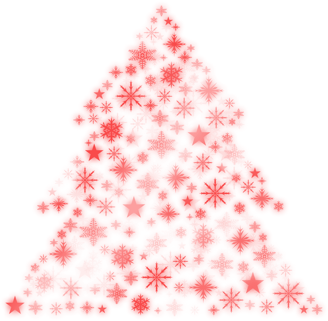 Transparent Glowing Christmas Tree Silhouette