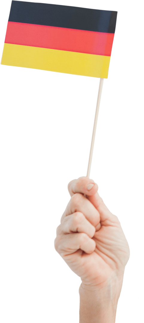 Transparent German Flag Held High Celebrating National Pride