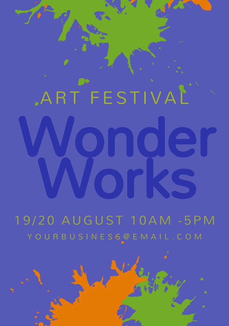 Art Festival Poster with Vibrant Color Splashes