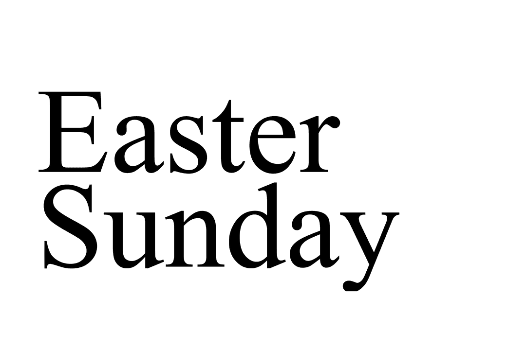 Elegant Easter Sunday Text on Transparent Background