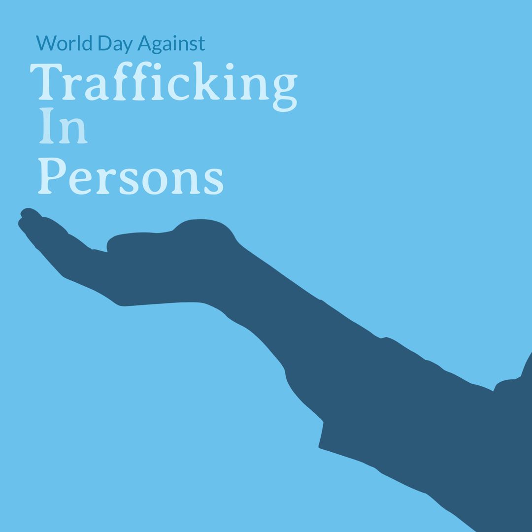World Day Against Trafficking in Persons Silhouette Hand Illustration
