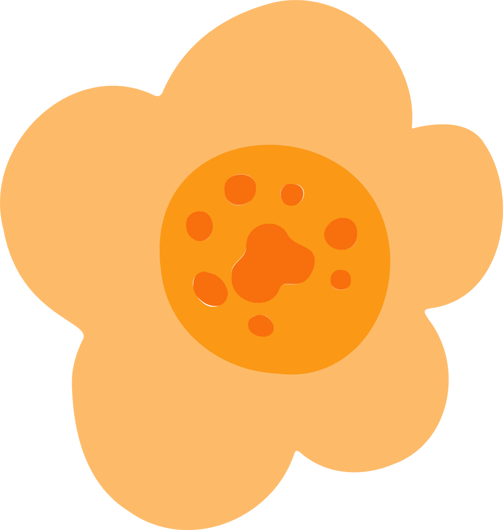 Minimalist Flat Design Five-Petaled Flower Icon on Transparent Canvas