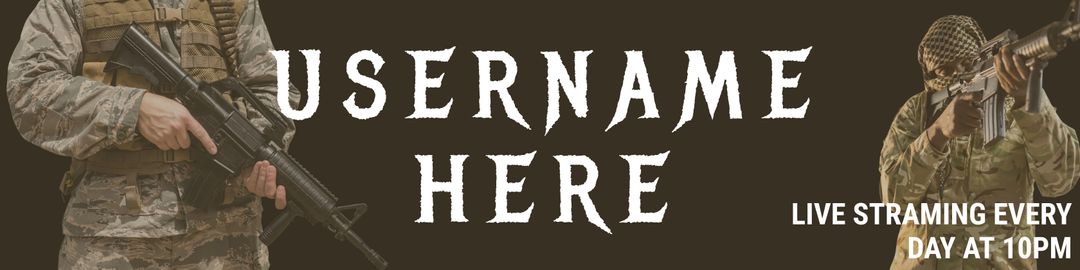 Dynamic Gaming Stream Banner with Soldiers and Weaponry