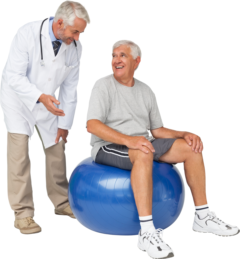 Transparent Senior Patient Exercising with Doctor Assistance - Download Free Stock Images Pikwizard.com