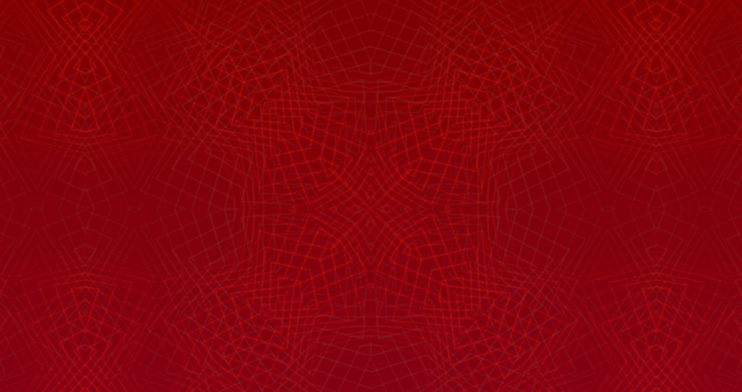 Abstract Red Kaleidoscope Pattern on Rich Red Background