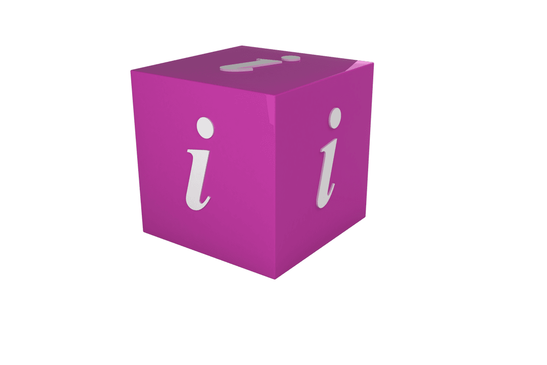 Digital Illustration of Pink Lettered Brick Isolated on Transparent Background