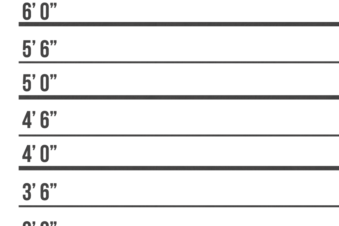 Transparent Height Measurement Chart with Lines and Numbers