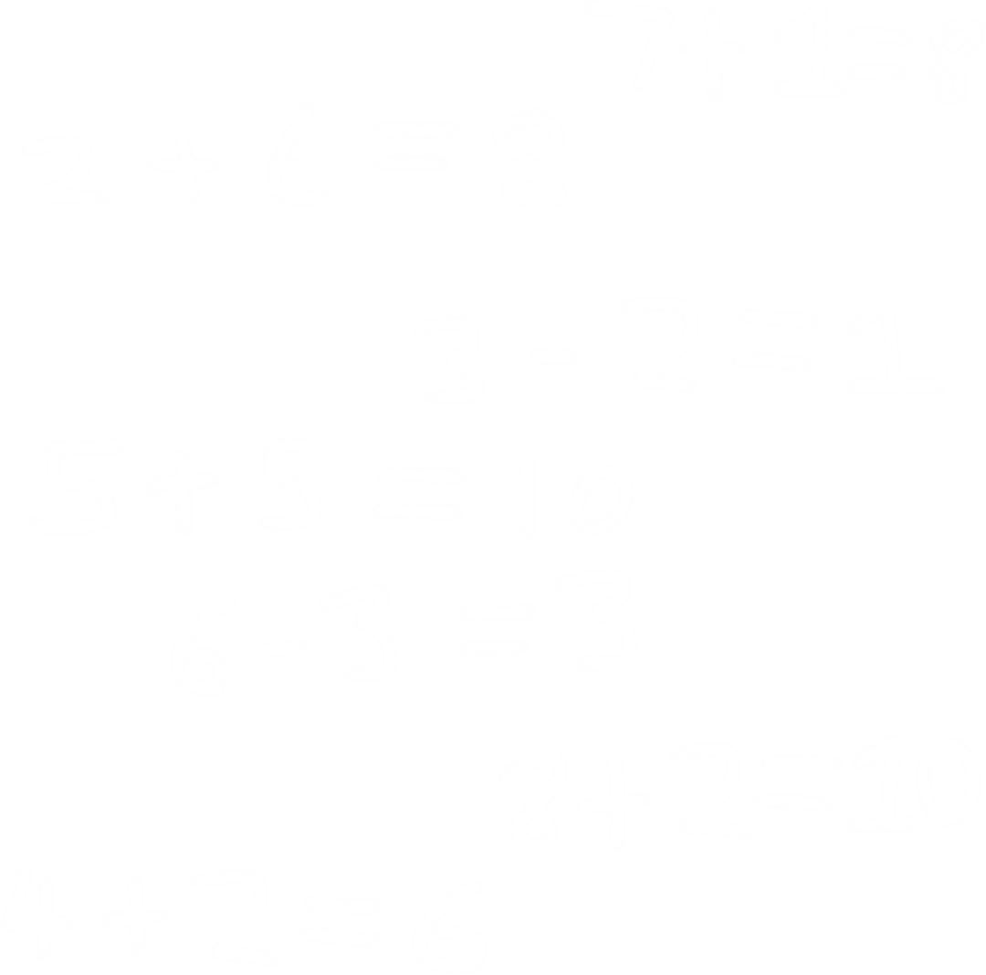 Transparent List of Simple Math Equations Handwritten in Chalk Style