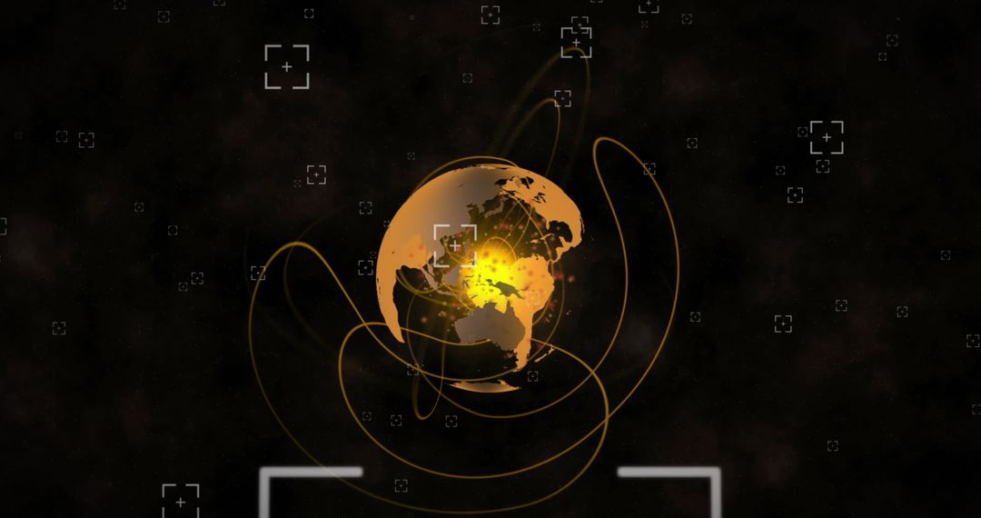 Glowing Global Connections on Digital Globe for Communication Networks
