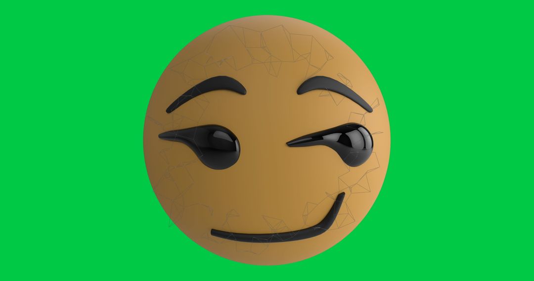 Smiling Emoji on Vibrant Green Background for Digital Communication