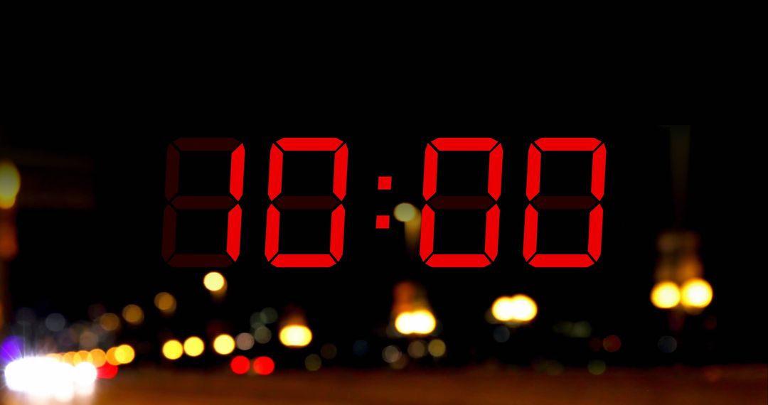 Digital Timer Interface with Urban Neon Lights Concept