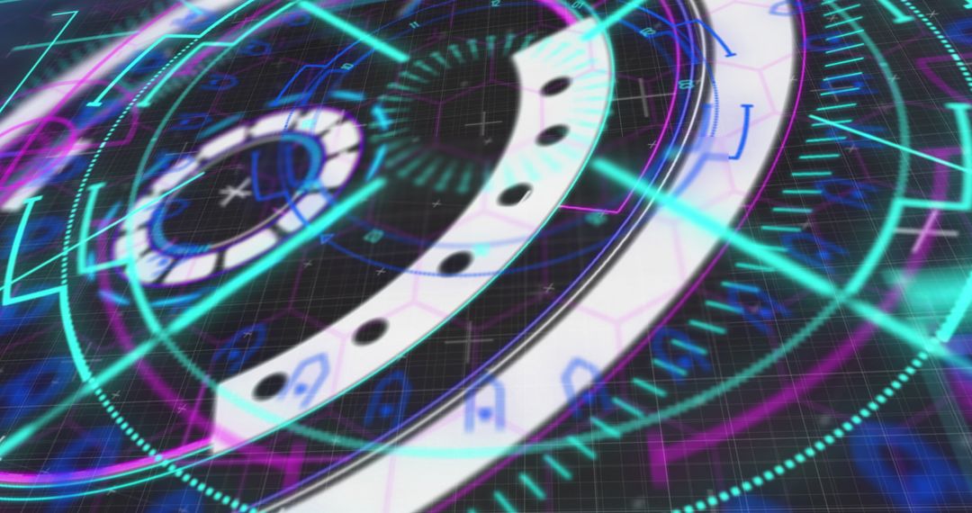 Futuristic Neon Augmented Reality Interface Scanner