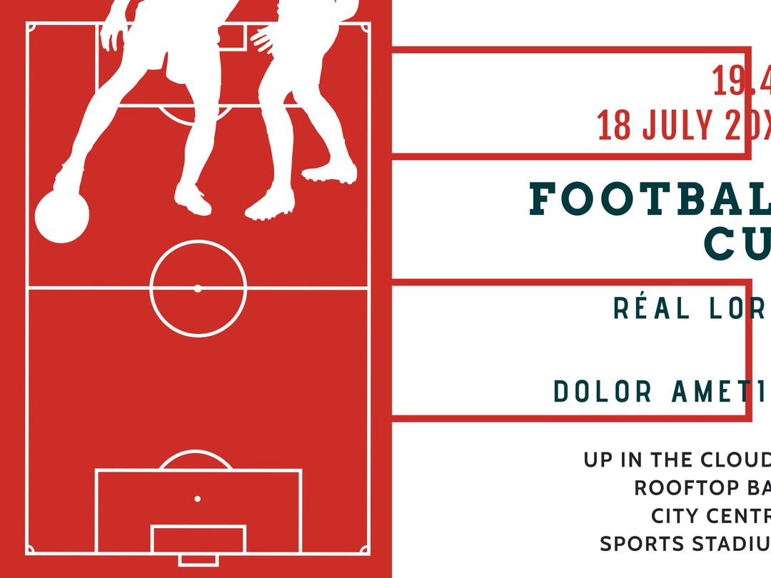 Dynamic Football Tournament Poster Template with Silhouette Action
