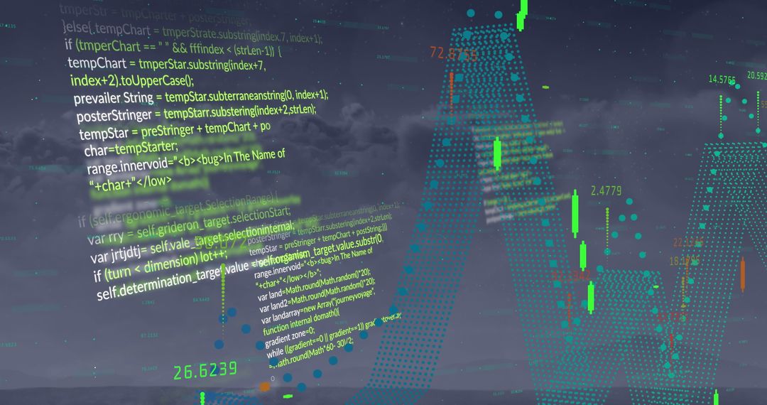 Digital Financial Data Over Cloudy Skies Symbolizing Global Economics