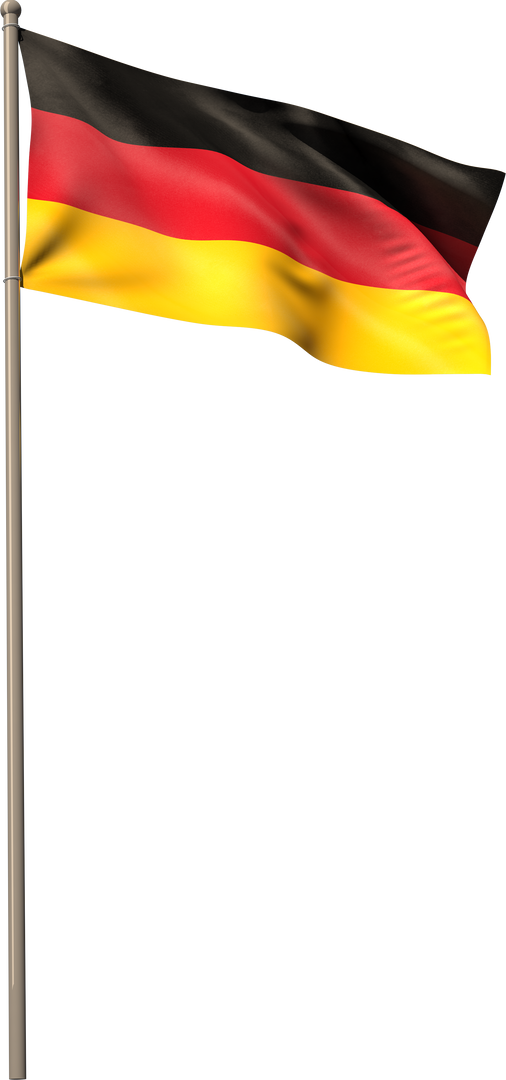 Transparent German Flag Waving on Metal Pole against Clear Background - Download Free Stock Images Pikwizard.com