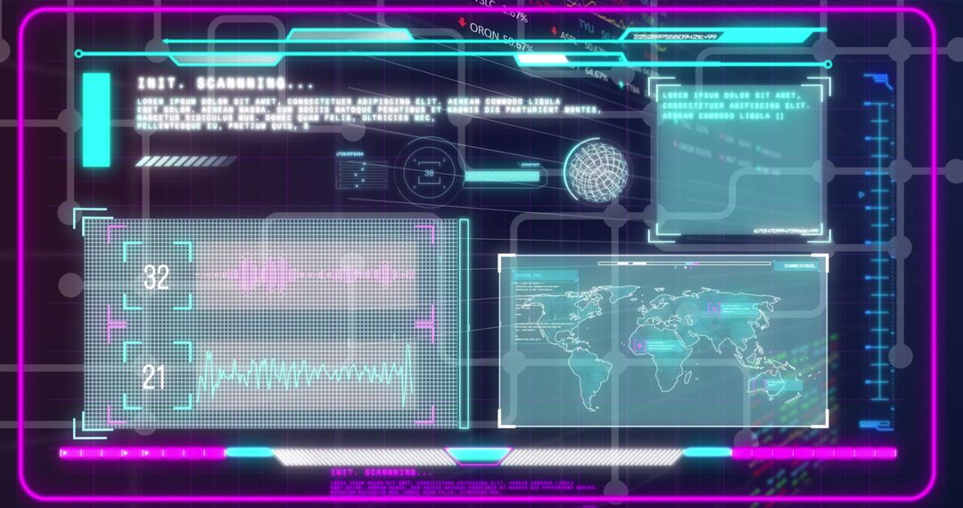 Global Financial Data Processing Interface with World Map