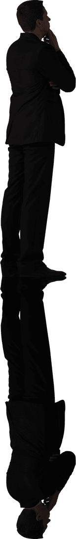 Contemplating Businessman Reflective Thinking Transparent Design