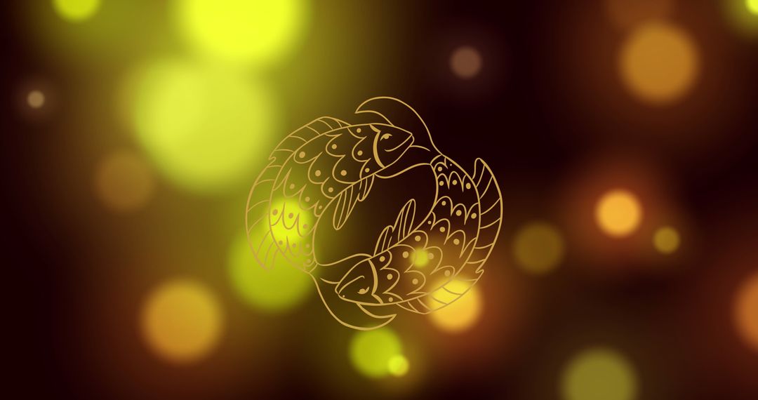 Pisces Zodiac Sign with Glowing Abstract Background