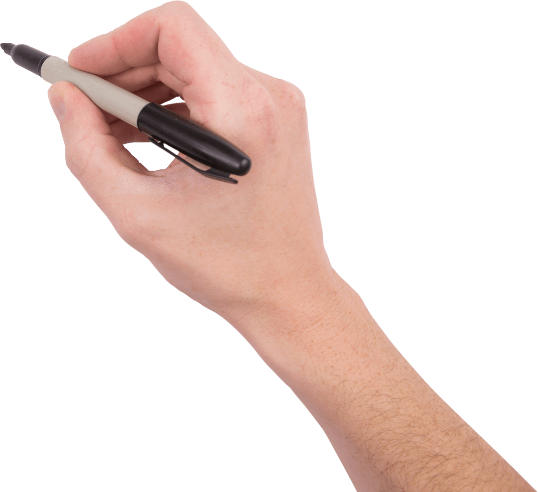 Hand Writing with Black Pen on Transparent Surface