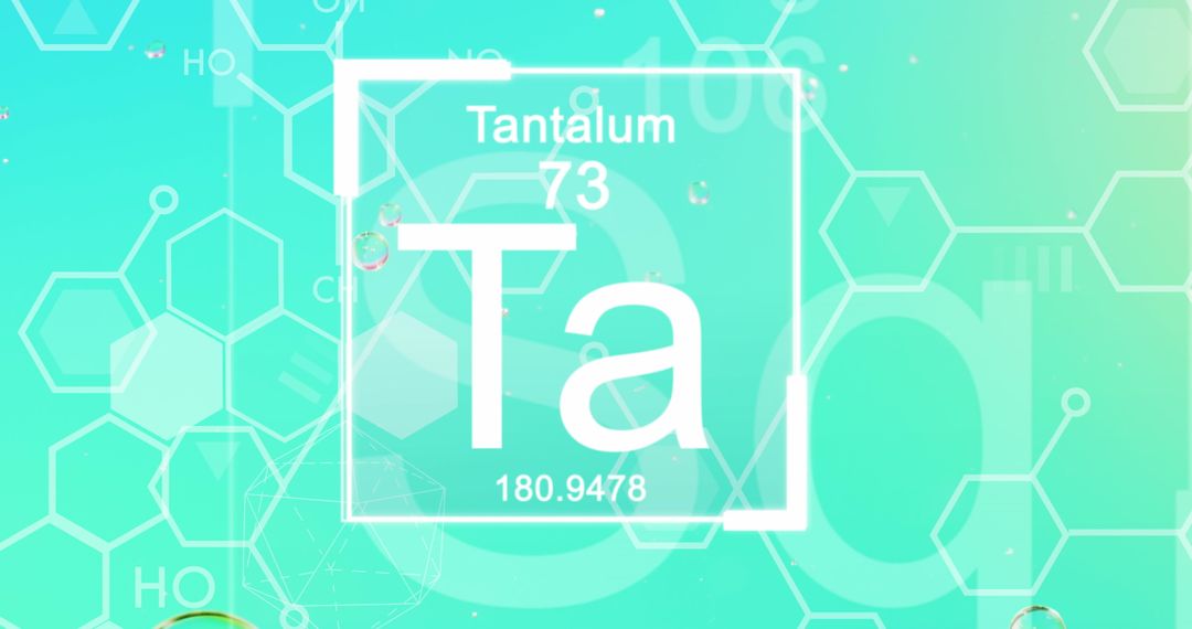 Futuristic Tantalum Element Over Science Bubbles