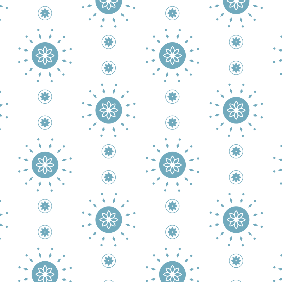 Transparent Floral Circles Pattern on Transparent Background