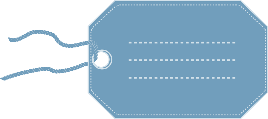 Digital Blue Label with Copy Space on Transparent Background