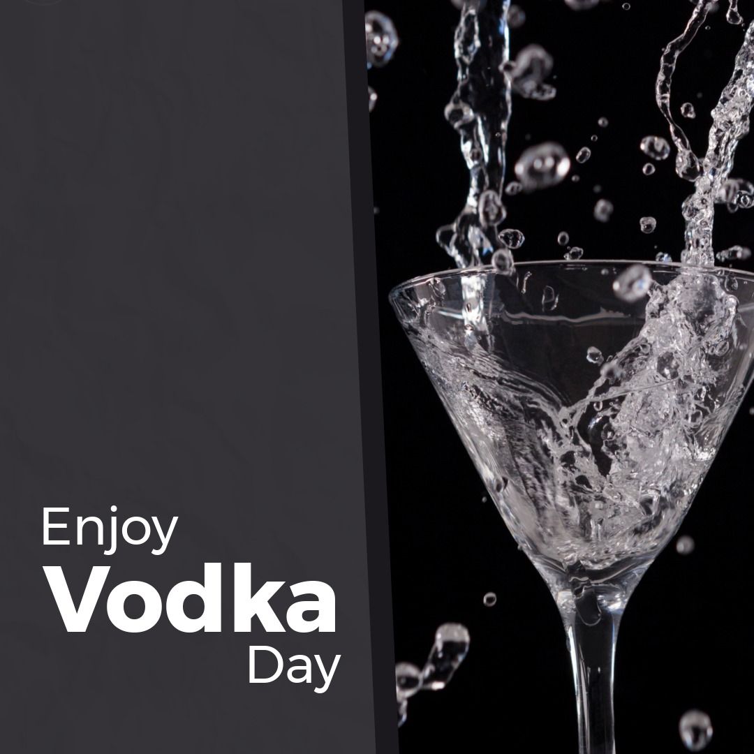 Square image of national vodka day with text with spilling drink - Download Free Stock Templates Pikwizard.com