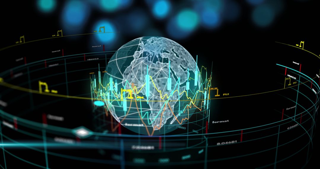 Global Financial Data Analysis with Digital Globe Overlay